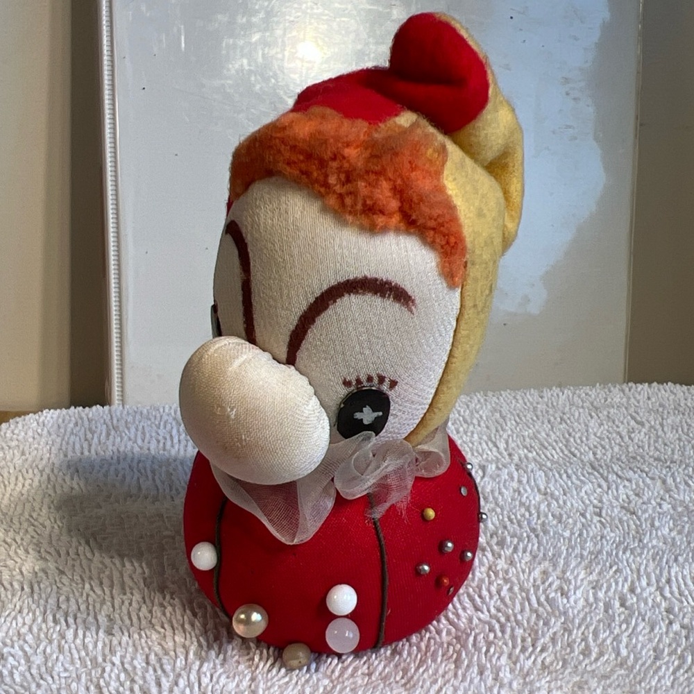 Vintage Elf Clown Doll Tape Measure Pin Cushion-“Pull My Nose”